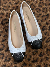 Chanel Shoes, Black & White Leather Ballet Flats (size 38)