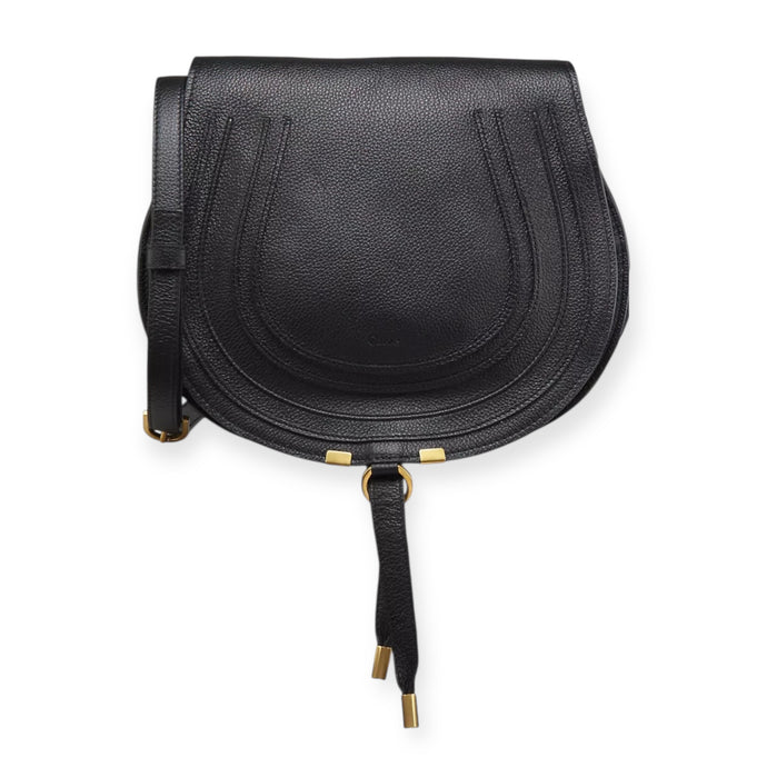 Chloé Bag, Black Medium Marcie Leather Saddle Bag