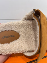 Hermès Shoes, Tan Suede & Shearling Chypre Sandals (size 42)