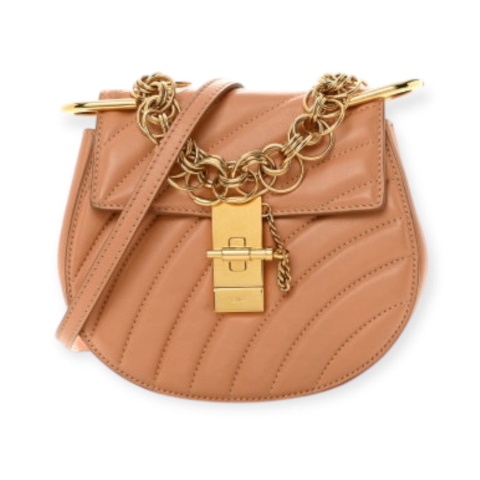 Chloé Bag, Beige Calfskin Quilted Mini Drew Bijou Shoulder Bag