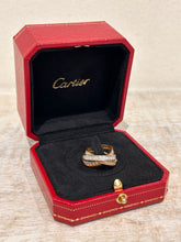 Cartier Trinity Ring in 18k White, Yellow & Rose Gold with Diamonds