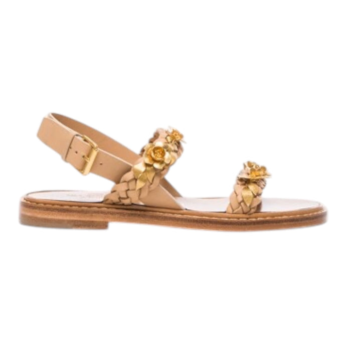 Valentino Shoes, Gold Garden Party Sandals (size 38.5)