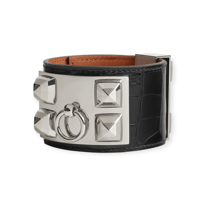 Hermés Black Alligator Collier de Chien Disco Faubourg Bracelet