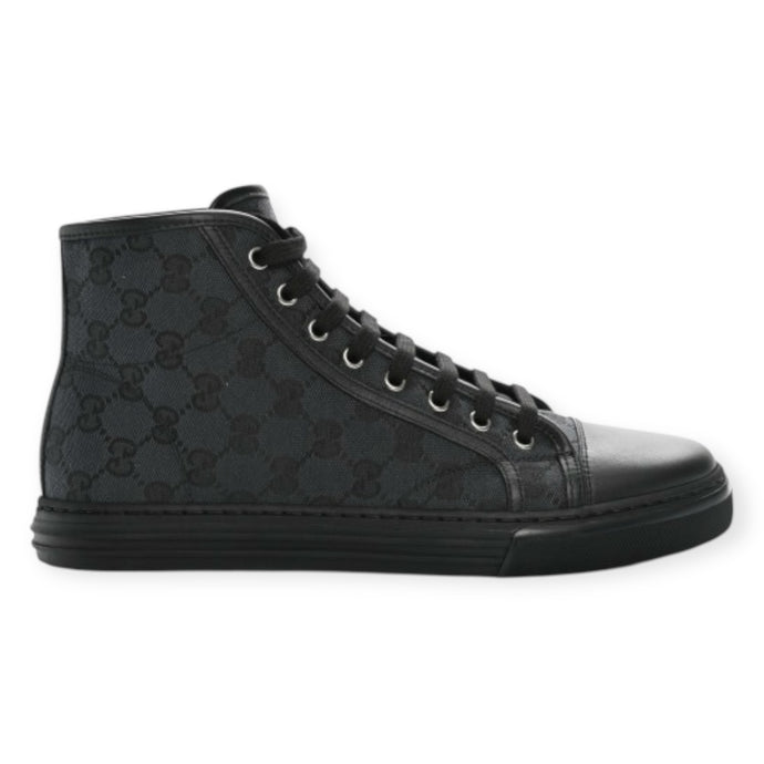 Gucci Shoes, Black Monogram High Top Sneakers (size 35.5)