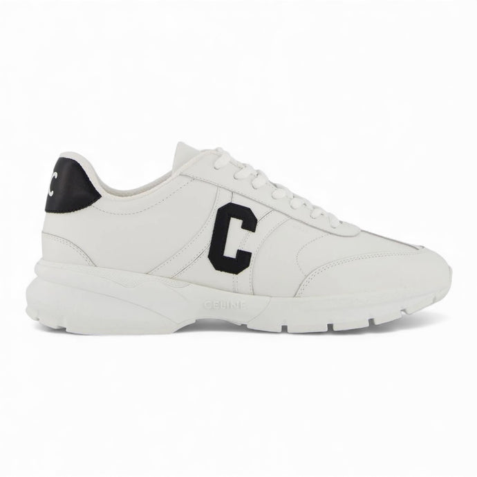Celine Shoes, White Leather Runner Sneakers (size 38)