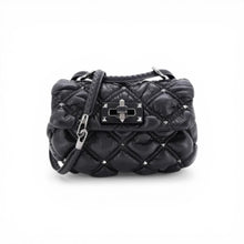 Valentino Bag, Black Leather SpikeMe Flap Bag Quilted Small Crossbody