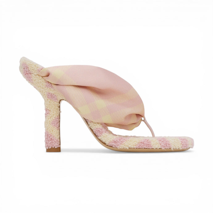 Burberry Shoes, Pink & Yellow Fabric Heeled Sandals (size 38)