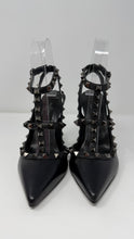 Valentino Garavani Shoes, Black Leather Rockstud Ankle Strap Pumps (size 36.5)