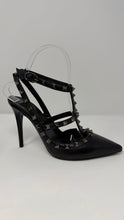 Valentino Garavani Shoes, Black Leather Rockstud Ankle Strap Pumps (size 36.5)