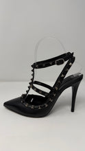 Valentino Garavani Shoes, Black Leather Rockstud Ankle Strap Pumps (size 36.5)