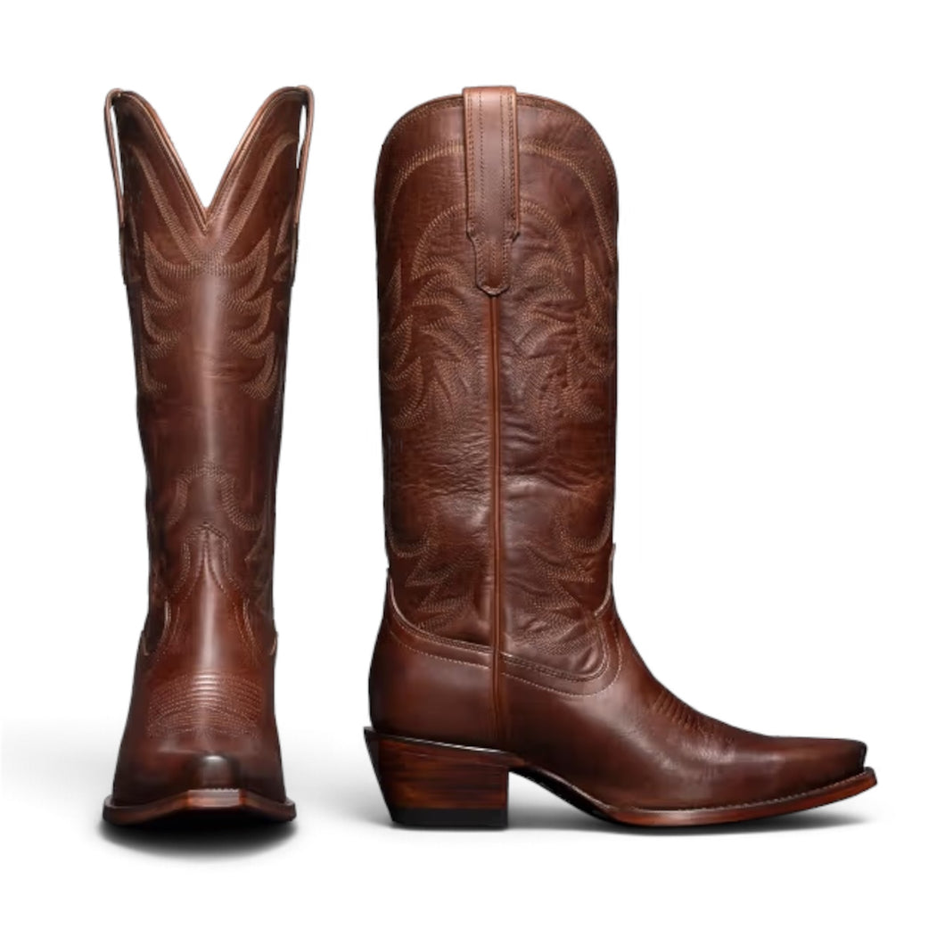 Tecovas The Annie Cowgirl Boots in Sequoia Brown Cowhide Leather (size 8.5)