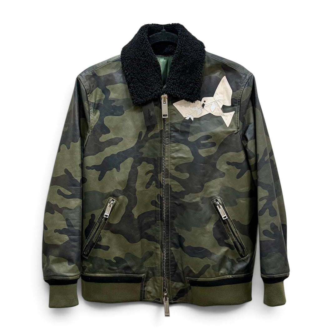 Valentino Garavani Camouflage Flight Jacket with a Bird Patch