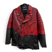 Tom Ford Lamb Leather Colorblock Pattern Moto Jacket