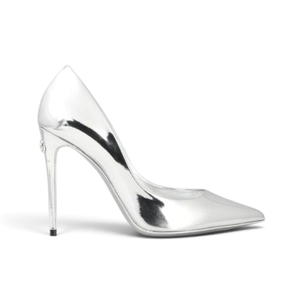 Dolce & Gabbana Shoes, Silver Cardinale 105 Pointed Pumps (size 35)