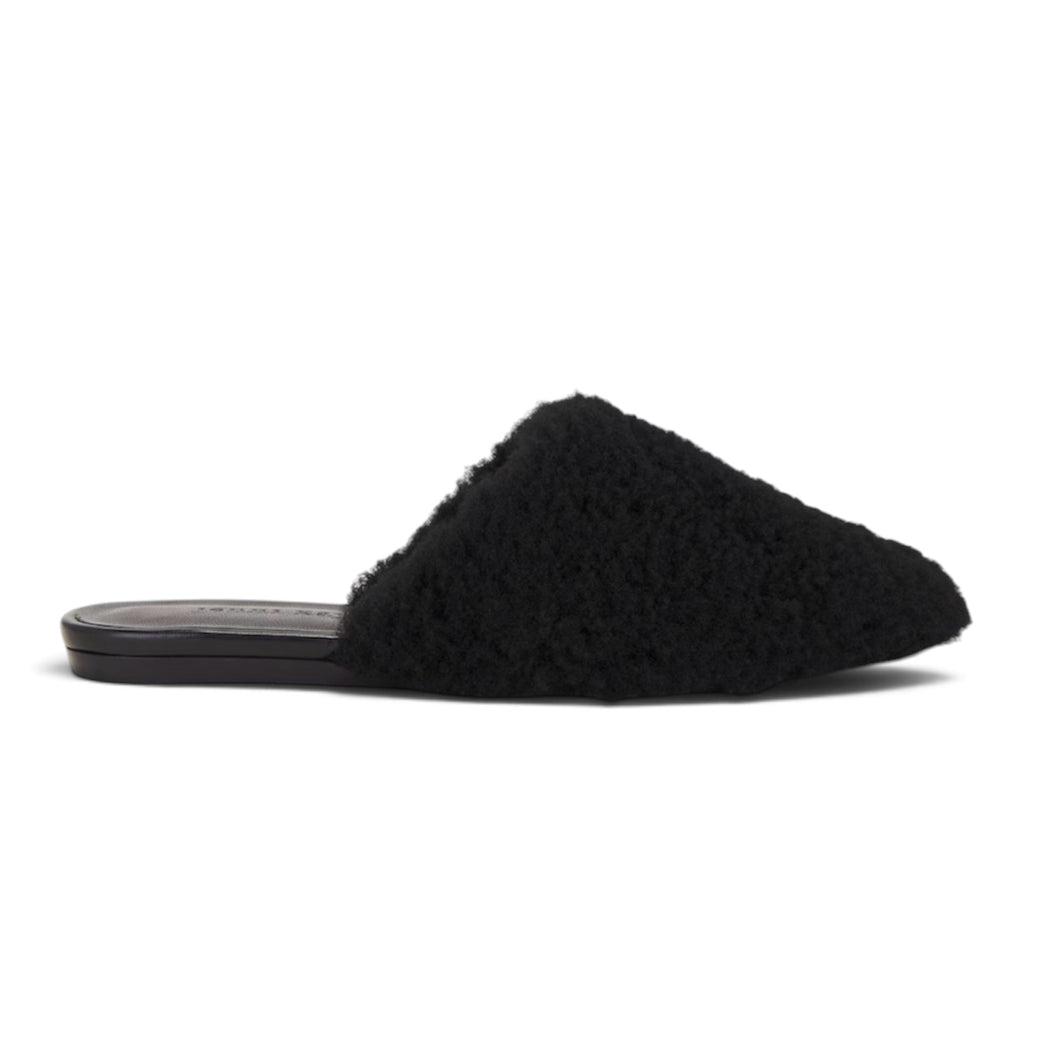 Jenni Kayne Shoes, Black Shearling Mules (size 37)