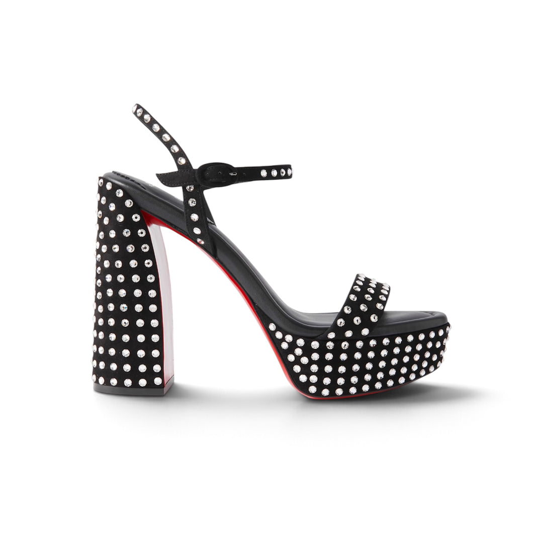 Christian Louboutin Shoes, Movida Jane 130 Crystal-Embellished Platforms (size 38)