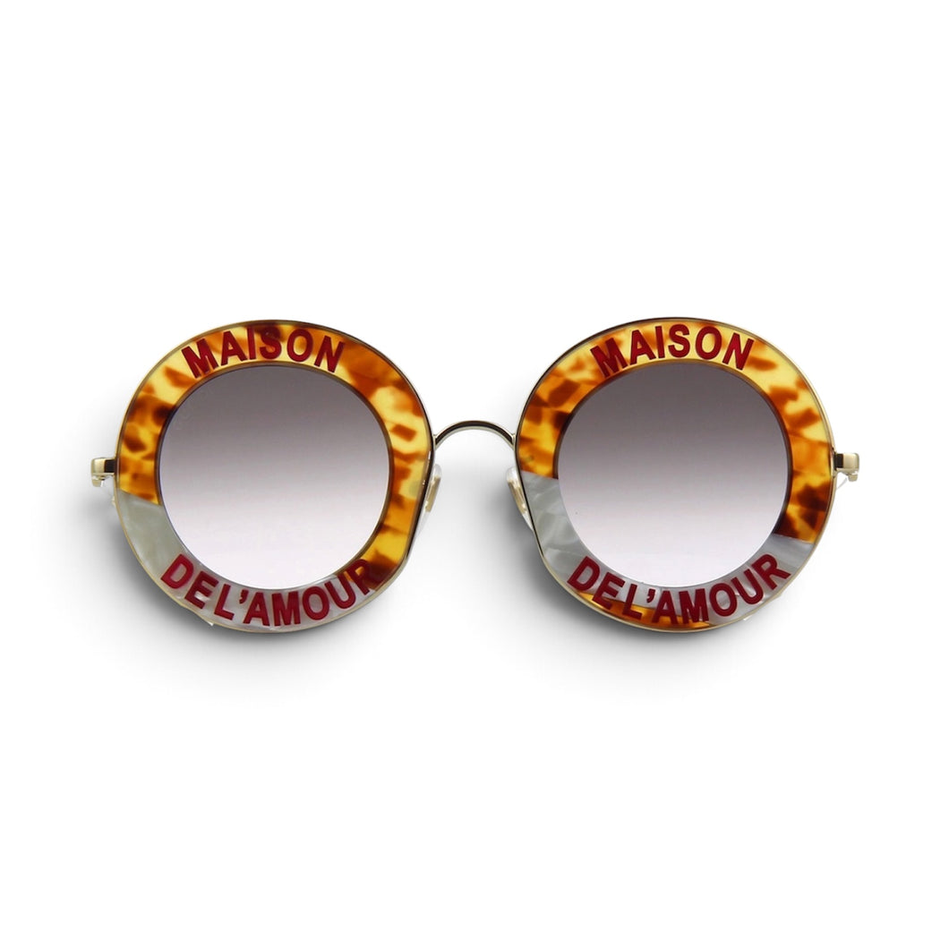 Gucci Maison de l'Amour Round-Frame Acetate Sunglasses