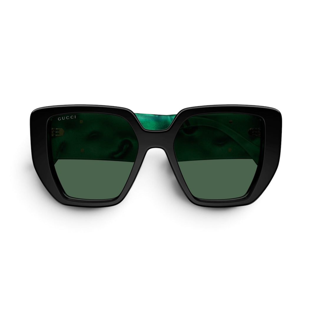 Gucci Green Acetate Square Sunglasses