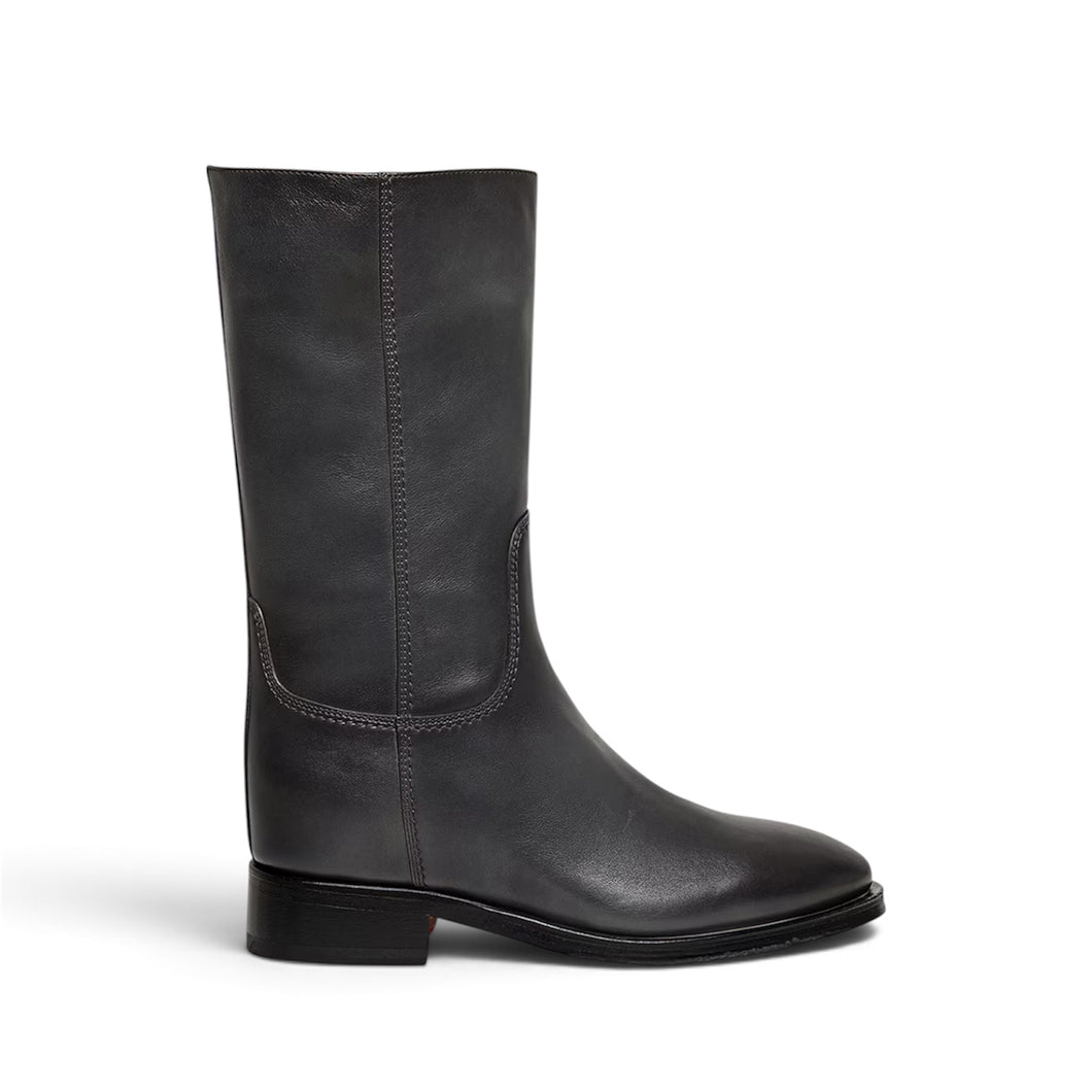 Santoni Shoes, Grey Leather Mid Boots (size 39.5)