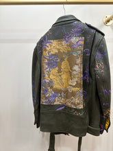 Etro Milano Olive Green Leather  Motorcycle Jacket