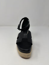 Hermès Shoes, Black Elda Espadrille Wedge Sandals (size 38)