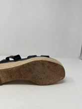 Hermès Shoes, Black Elda Espadrille Wedge Sandals (size 38)