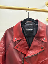 Tom Ford Lamb Leather Colorblock Pattern Moto Jacket