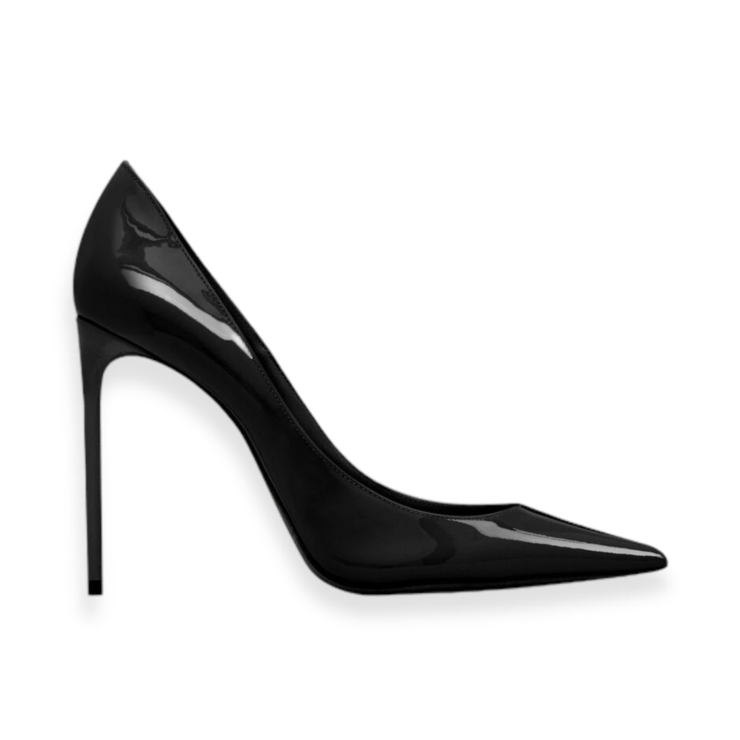 Saint Laurent Shoes, Black Anja 105 Patent Leather Pumps (size 36)